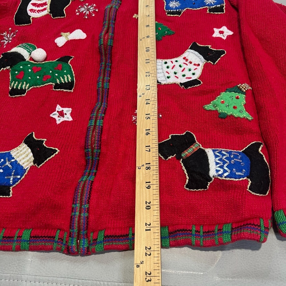 Heirloom Collectible Women Red Ugly Xmas Sweater Christmas Office Cardigan S4244 - Picture 4 of 8
